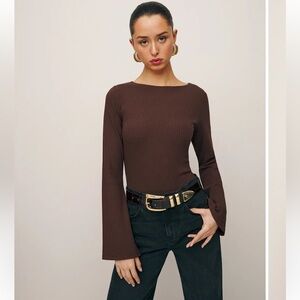 Reformation Miller Knit Ribbed Top